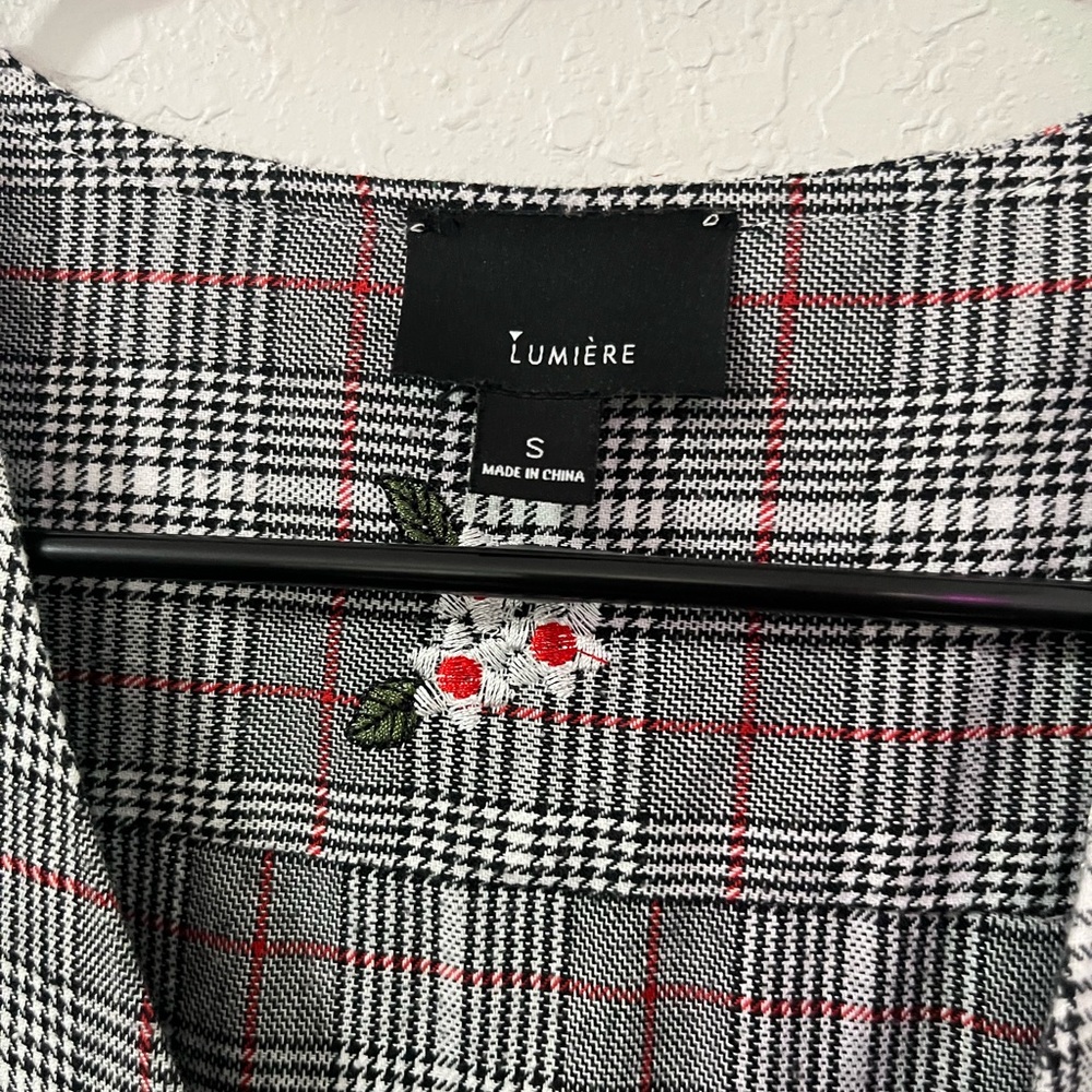 Lumiere Black and White Houndstooth Mini Dress